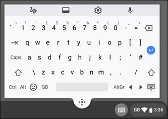 The compact floating keyboard in Chrome OS
